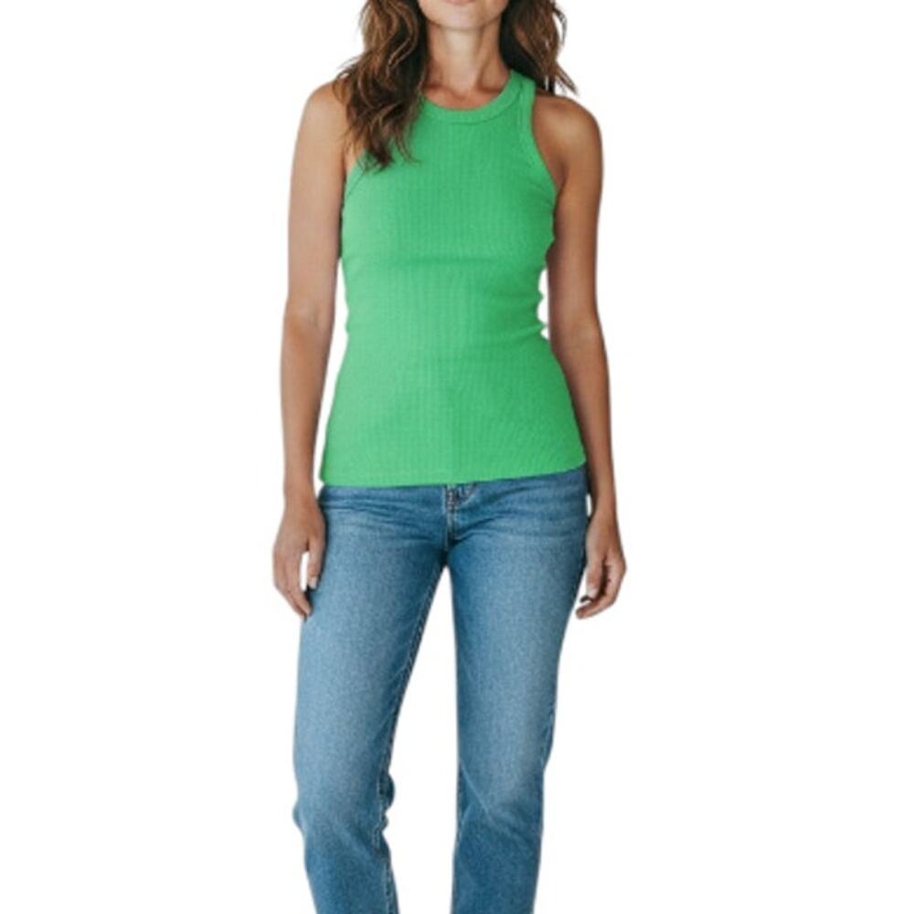 ARAMINTA JAMES Everyday Knit Tank Top Women 6/XS Green Resort City Travel NWT